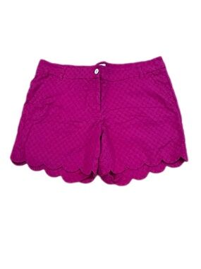 crown & ivy Magenta Shelby Scallop-Hem Shorts